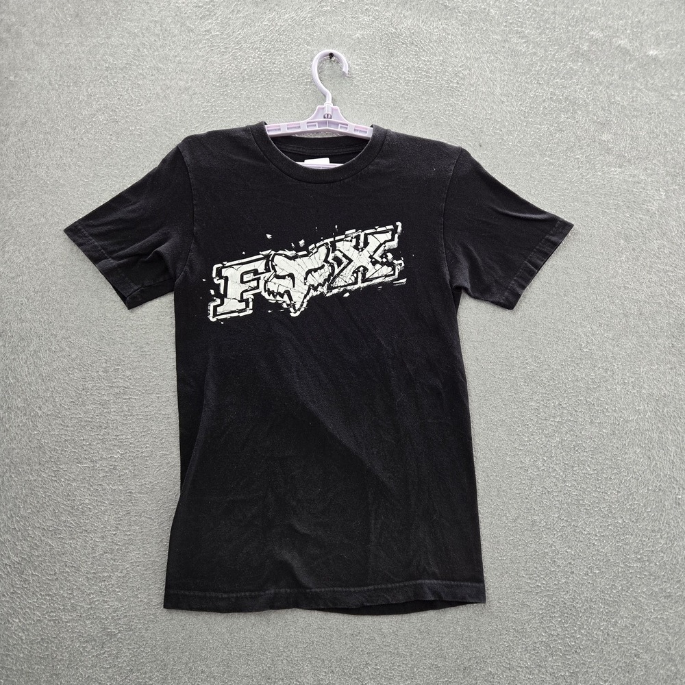 Fox Men Shirt S Black Graphic Short Sleeve